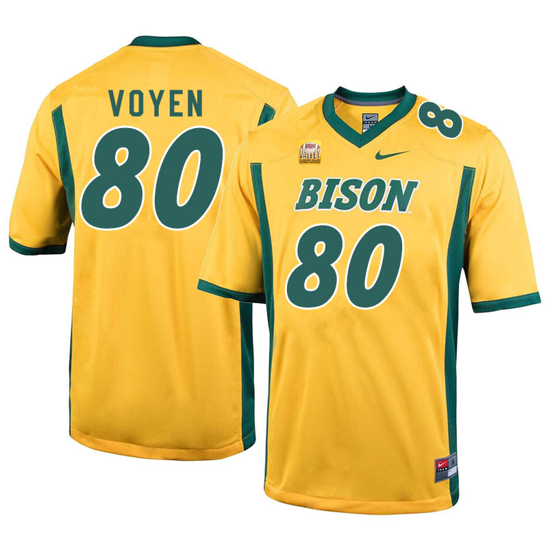 Men #80 Andy Voyen North Dakota State Bison College Football Jerseys Sale-Yellow